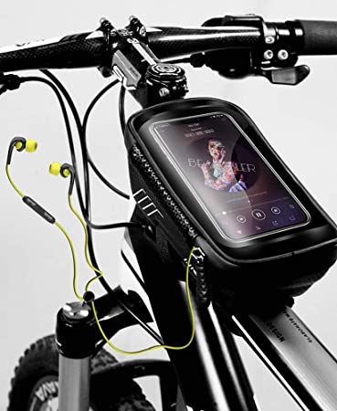 Kimwing Bike Phone Front Frame Bag Waterproof for iPhone 12 Pro Max, Bicycle Top Tube Cell Phone Holder Case for Samsung Note 20 Ultra A11 A21 A51 A71 A20S LG Stylo 5 OnePlus 8 Pro 7 Pro Moto G Stylus