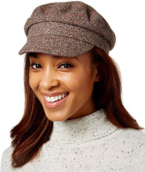 Nine West Womens Tweed Newsboy Cap Brown, One Size