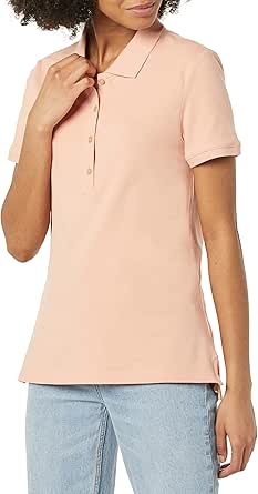 Amazon Essentials Women's Short-Sleeve Polo Shirt (Available in Plus Size)