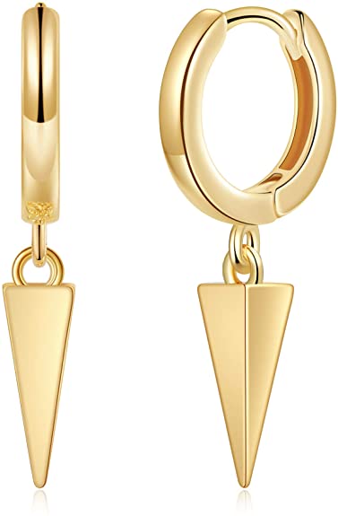 Small Dangle Hoop Earrings 14K Gold Plated Cubic Zirconia Boho Women Girls Huggie Earring Dainty Jewelry Gift