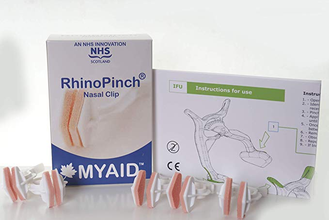 RhinoPinch Nose Clip, First Aid for Nose Bleeds (Epistaxis) - Pack of 5