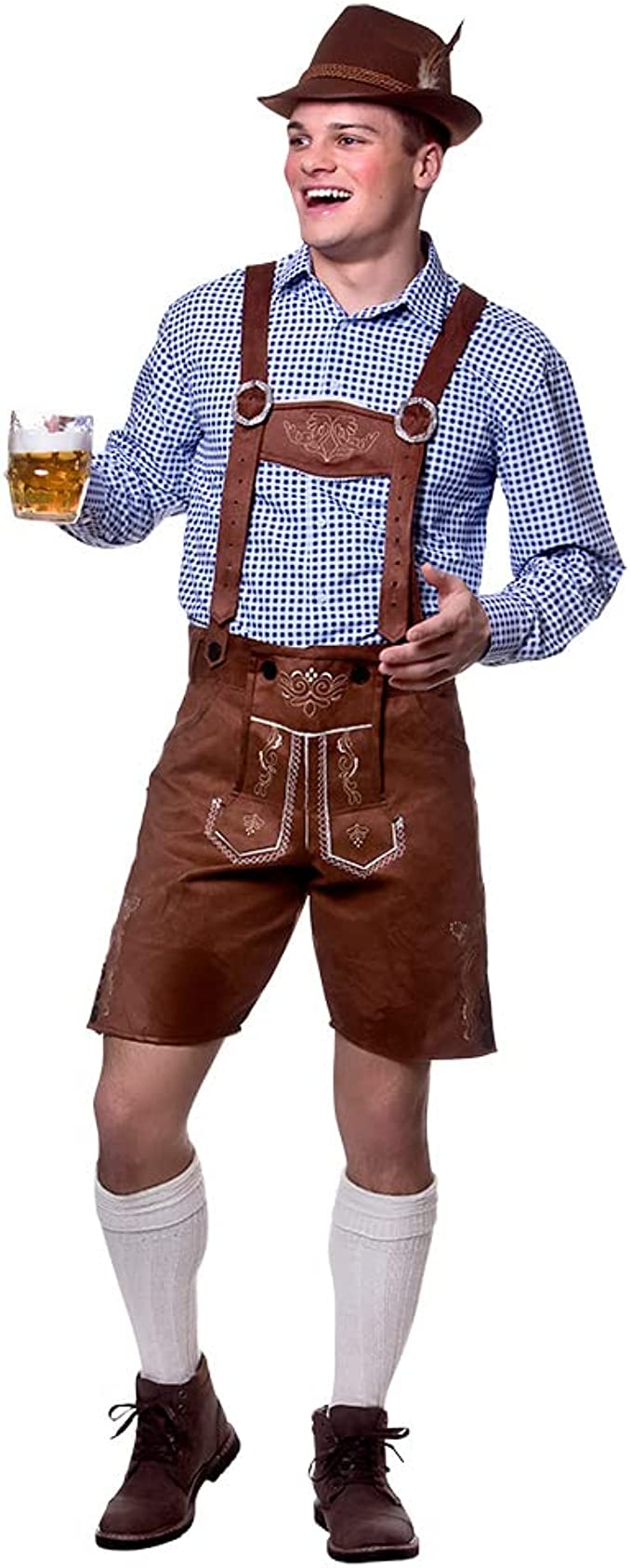 Wicked Costumes Adult Mens Deluxe Authentic Lederhosen (Faux Suede)