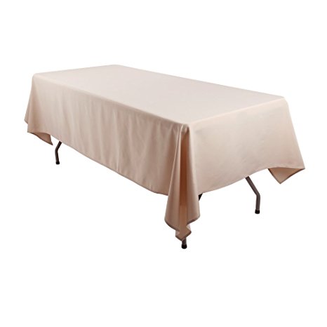 E-TEX 60x126-Inch Polyester Rectangular Tablecloth Beige