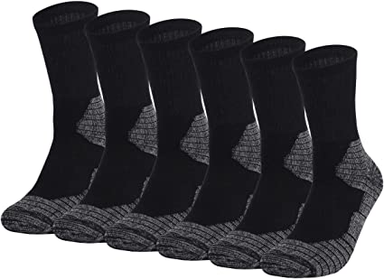Fitliva Work Socks for Men Cotton Cushioned Boot Socks Ankle Support(6 Pairs)