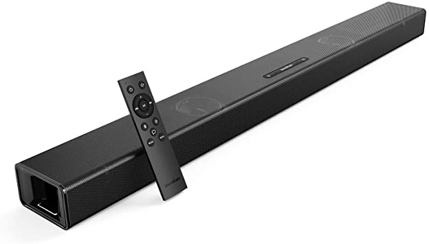 Soundcore Infini Integrated 2.1 Channel Soundbar by Anker, 35-Inch Soundbar for TV with Bluetooth and Wired Connections, Speaker with Built-In Subwoofers, Deep Bass (Refurbished)