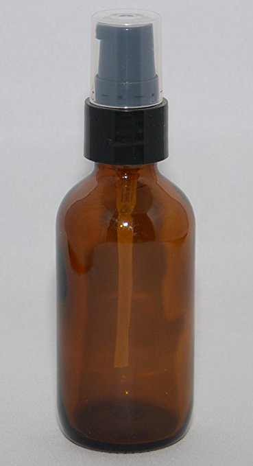 1 oz Amber Boston Round Glass Bottle with Fine Mist sprayer 6/bx