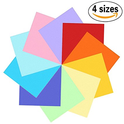 400 Sheets Double Sided Origami Paper in 10 Assorted Vivid Colours 4 Sizes Specification（100 Sheets 20x20cm   100 Sheets 15x15cm   100 Sheets 10x10cm   100 Sheets 7.5x7.5cm）100PCS Wiggle Googly Eyes