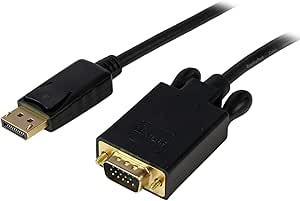 StarTech.com 6ft (1.8m) DisplayPort to VGA Cable - Active DisplayPort to VGA Adapter Cable - 1080p Video - DP to VGA Monitor Cable - DP 1.2 to VGA Converter - Latching DP Connector (DP2VGAMM6B)