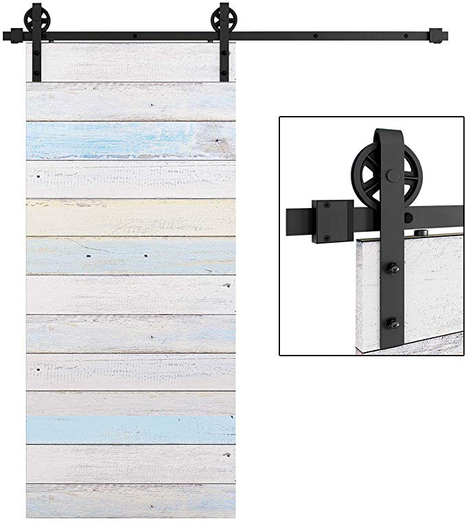 EaseLife 6.6 FT Sliding Barn Door Hardware Track Kit (6.6FT Track Single Door Kit)