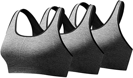 Wantdo Women Seamless Racerback Sports Bras Impact Activewear Without Pad