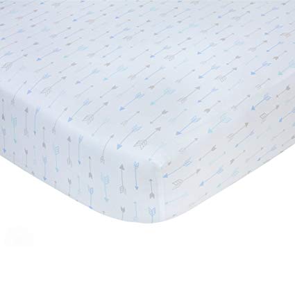 Carter's Blue Arrow Print Cotton Sateen Crib Sheet - 52" x 28"