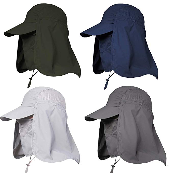 Jormatt Women & Men Outdoor Sun Hat UV Protection Fishing Hiking Caps with Face Neck Flap Cover UPF 50