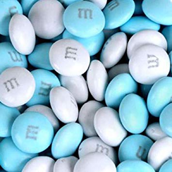 M&M's Light Blue & White Milk Chocolate Candy 5LB Bag