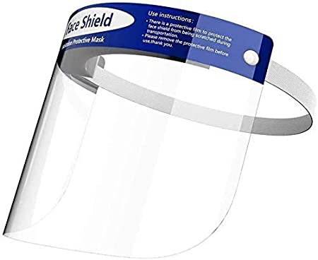 [Ship from Canada with FBA] Children Protective Shield Visor Cover [For Kid Small Size] Reusable Full Transparent Breathable Visor Protection Shield Eyes Protection with Protective Film Elastic Band (Kid 1Pack)