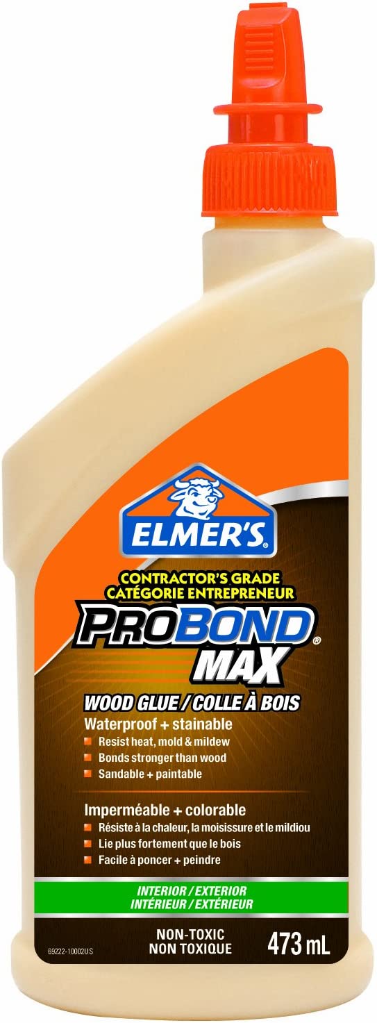 Elmer's ProBond Max Wood Glue, Interior/Exterior, 473ml, 16-Ounce Bottle (69222)