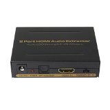 Panlong HDMI Splitter Amplifier 1 In to 2 Out with Audio Extractor via Optical SPDIF or RCA LR Output