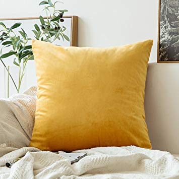 Miulee Velvet Soft Soild Decorative Square Throw Pillow Covers Cushion Case for Sofa Bedroom Car 24 x 24 Inch 60 x 60 Cm