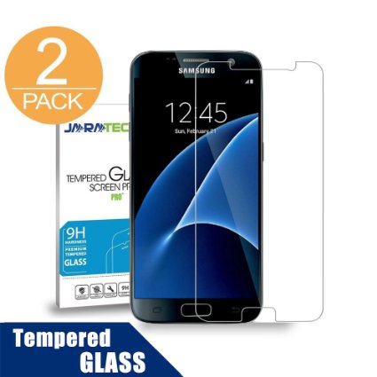 Galaxy S7 Screen Protector JARATECH Premium Tempered Glass Screen Protectors for Galaxy S7 51 inch Ultra ToughSuper HD ClearSensitive Touch9H hardnessBubble free Lifetime Warranty 2 Pack