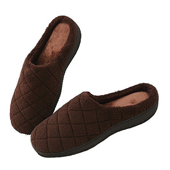 Slip On House Slippers For Men, Comfortbale Memory Foam Non-slip Autumn Winter Flip Flop Indoor Shoes