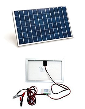 ECO-WORTHY 10 Watts Solar Panel System Kit: 1pc 10W 12V Solar Module with 3A Charge Controller With Battery Cables 12 Volt battery Charger for RV Boat