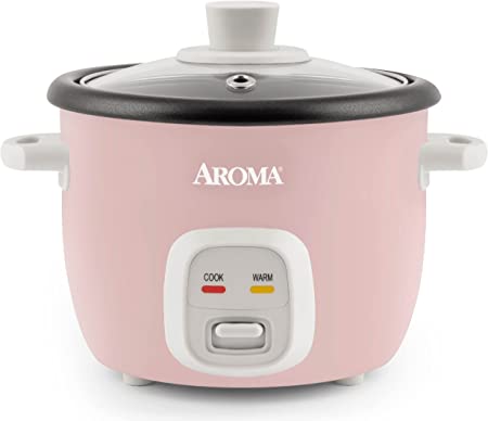 Aroma Housewares 4-Cups (Cooked) / 1Qt. Rice & Grain Cooker (ARC-302NGP), Pink