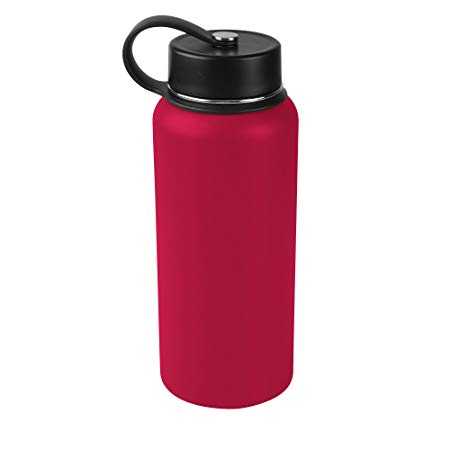 Tahoe Trails 32 oz Double Wall Vacuum Insulated Stainless Steel Water Bottle, Chinese Red