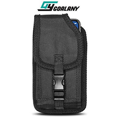 GOALANY Universal Holster Case for Large Phone [Durable Nylon Flip Pouch  Double-Locking Closure] For Galaxy S9 Plus/S8 Plus/S7 Edge/LG G6 G5/Xperia/iPhone 8 Plus/7 Plus 6s/6 Plus/X (L7)