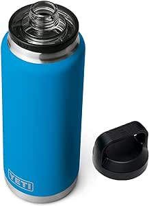 YETI Rambler 36 oz Bottle, Vacuum Insulated, Stainless Steel with Chug Cap, Big Wave Blue