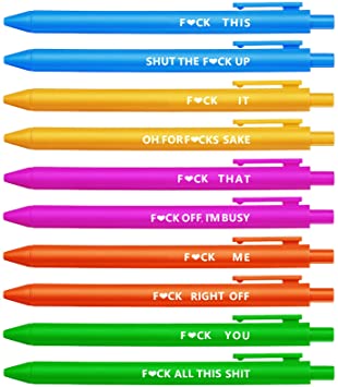 10 Pieces Inspirational Pens Colorful Motivational Pens Black Ink Funny Negative Bible Pens with Quotes Gel Pens for School Office Supplies, Assorted Colors (Chic Style)