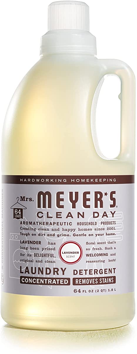 Mrs. Meyer's Liquid Laundry Detergent, Cruelty Free and Biodegradable Formula Infused with Essential Oils, Lavender Scent, 64 oz (64 Loads)