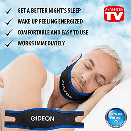 Gideon Adjustable Anti-Snoring Chin Strap – Instant Stop Snoring Solution - Natural Snore Relief - Fast and Simple [UPGRADED VERSION]
