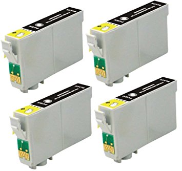 4 Pack Elite Supplies ® Remanufactured Inkjet Cartridge Replacement for #69 T069 T0691, Epson T069120 Black, Works With Epson Stylus C120, Stylus CX5000, Stylus CX6000, Stylus CX7000F, Stylus CX7400, Stylus CX7450, Stylus CX8400, Stylus CX9400Fax, Stylus CX9475Fax, Stylus N10, Stylus N11, Stylus NX100,Stylus NX105, Stylus NX11, Stylus NX110, Stylus NX115, Stylus NX200, Stylus NX215, Stylus NX300, Stylus NX305, Stylus NX400, Stylus NX410, Stylus NX415, Stylus NX510, Stylus NX515, WorkForce 1100, WorkForce 1300, WorkForce 30, WorkForce 310, WorkForce 315, WorkForce 40, WorkForce 500, WorkForce 600, WorkForce 610, WorkForce 615 (4 Black)