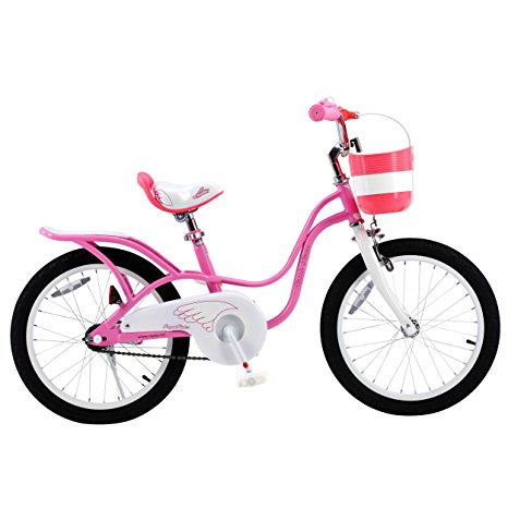 RoyalBaby Little Swan Elegant Girl's Bike, 14-16-18 inch wheels, Pink and White