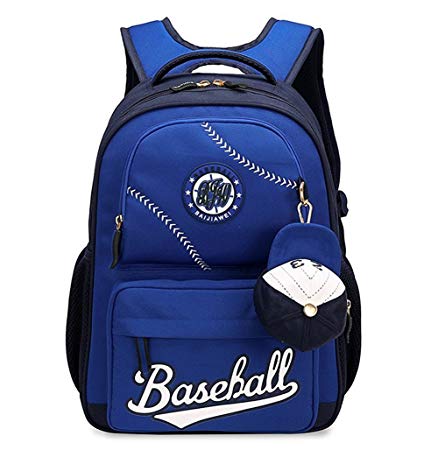 Boys Backpack for Elementary Middle School Waterproof Lightweight Baseball Cap Coin Purse