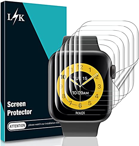 LϟK [6 Pack] Screen Protector for Apple Watch Series 7 45mm - [Max Coverage] [Self Healing] Bubble-Free HD Clear Flexible TPU Film for iWatch 45mm