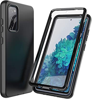 Nuomaofly for Galaxy S20 FE 5G Case with Built-in Screen Protector Designed, Full-Body Heavy Drop Protection Shock Absorption Cover for Galaxy S20 FE 5G - Black