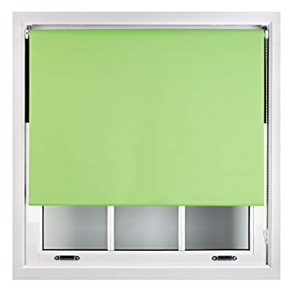 Furnished Blackout Roller Blind Made to Measure 14 Sizes 16 Colours Lime Green Up To 90cm