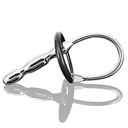Happygo Urethral Sounds with 2pcs Penis Rings Hypoallergenic Stainless Steel Urinary Plug Beads Stimulate Urethral Dilator Masturbation Rod Penis Plug Adult Game Medical Themed Sex Toy