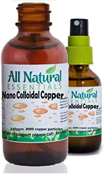 Colloidal Copper Nano Colloidal Minerals Supplement Colloidal Copper Liquid Copper Mineral 2oz 240ppm Bottle Kosher Certified all natural colloidal Copper for Adults, Men, Women, Kids (Spray)