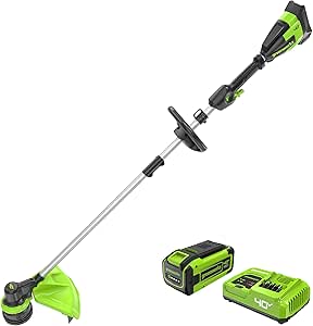 Greenworks 40V 17-Inch Brushless String Trimmer, 8Ah Battery and Rapid Charger Included