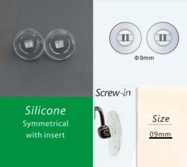 Round-shaped Screw in Silicone Nose Pads L=9mm (1, 3, 5 or 10 pairs by your own selection) (3 pairs)