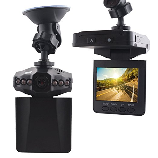 Lecmal Dash Cam / HD Car LED 2.5 inches DVR Camera / DVR Recorder with 270 degrees whirl / IR Vehicle DVR Road Dash Video Camera Recorder with / Rotatable Traffic Dashboard Camcorder,Black