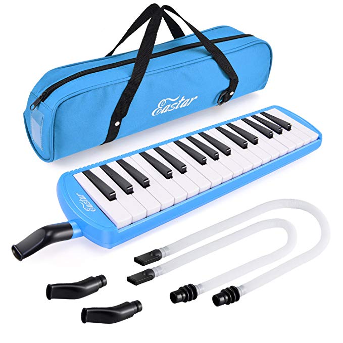 Eastar 32 Key Melodica Instrument Keyboard Soprano With Mouthpiece,Carrying Bag Blue