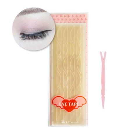 Ultra Invisible Fiber Lace Double Eyelid Tape with Free Tools Set and Eyelid Glue 120pieces LargeAvailable in 4 Sizes