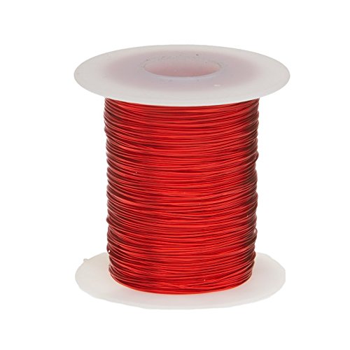 Remington Industries 26SNSP.25 26 AWG Magnet Wire, Enameled Copper Wire, 4 oz., 0.0168" Diameter, 320' Length, Red