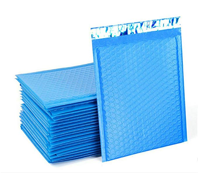 UCGOU 6x10" Blue Poly Bubble Mailers Self Seal #0 Padded Envelopes 25pcs