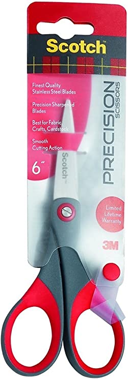 Scotch Precision Scissors 6in Red (3 Pack)