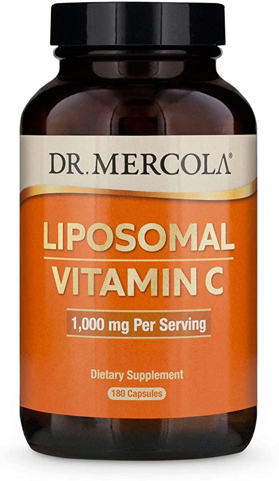 Dr. Mercola Liposomal Vitamin C Dietary Supplement, 1,000mg per Serving, 90 Servings (180 Capsules), Immune Support, Non GMO, Soy Free, Gluten Free