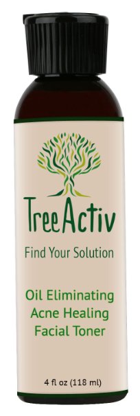 TreeActiv Acne Healing Facial Toner - For Removing Toxin Build Up, Tightening Pores and Keeping Skin Acne Free and Clear Even on the Most Stressful of Days! (4 Oz)