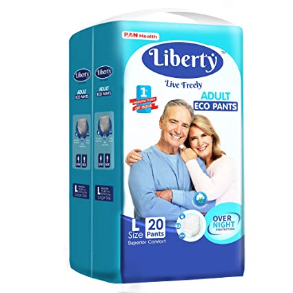 Liberty Eco Adult diaper pants, Large 20 pcs (75-140 Cms || 30-55 inches)